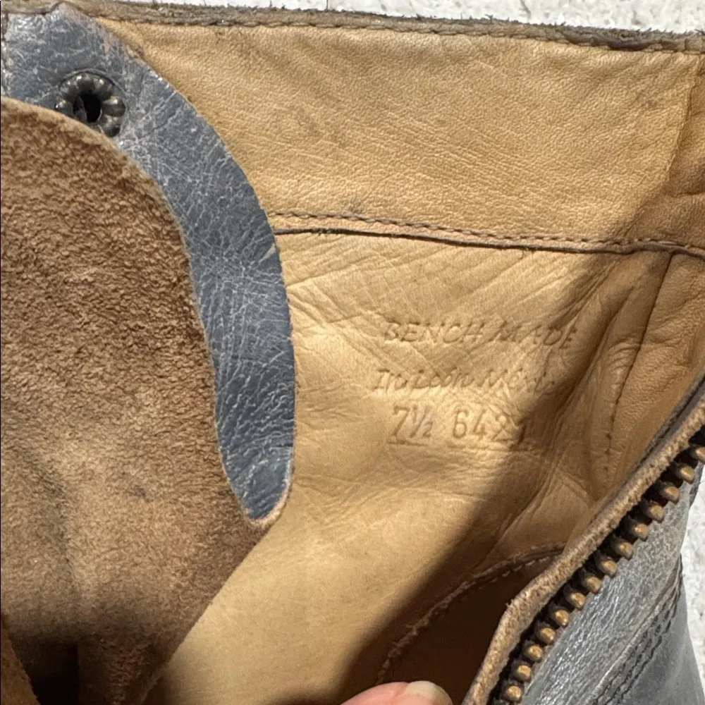 BED|STU Distressed Gray Leather Heeled Boots - Picture 13 of 13